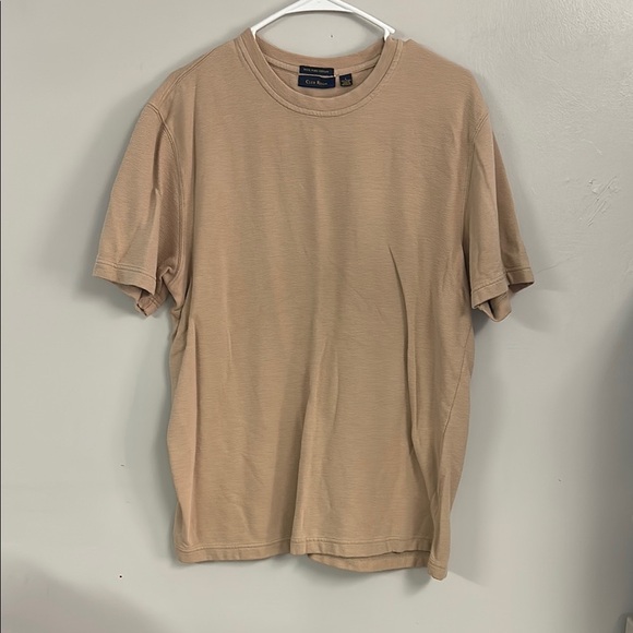 Club Room Tan Short Sleeve Tee Classic Crew Neck - Picture 1 of 3